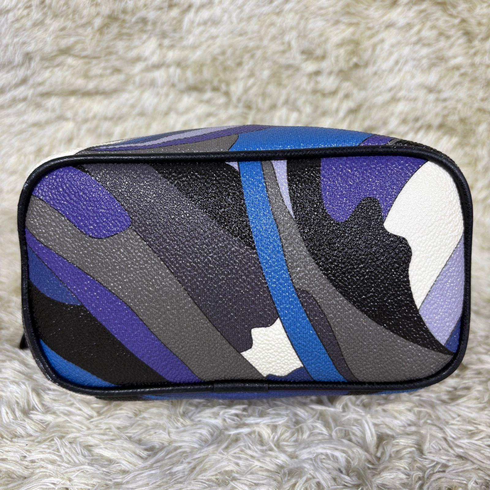 エミリオプッチ アクセサリーポーチ ミニバッグ PVC レザー ブルー