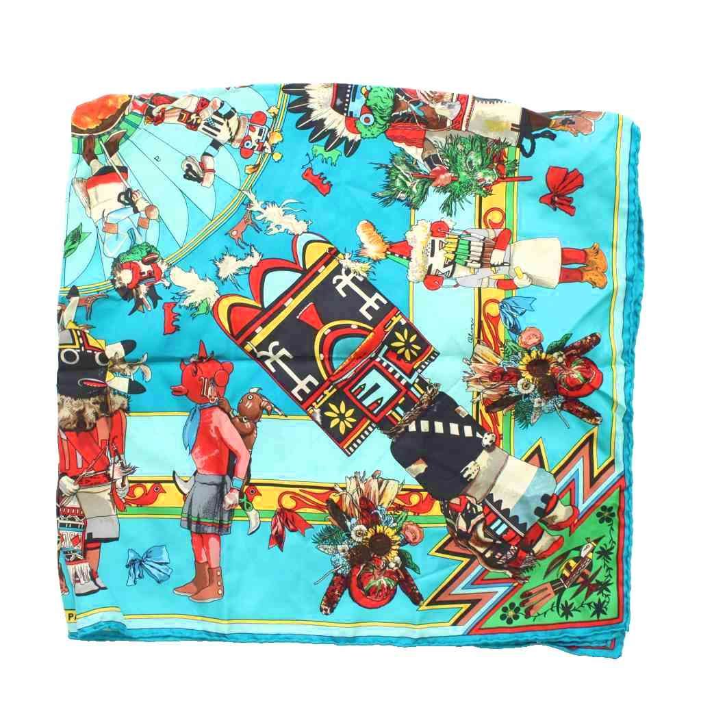 エルメス HERMES カレ90 KACHINAS カチナ スカーフ 絹 シルク 大判