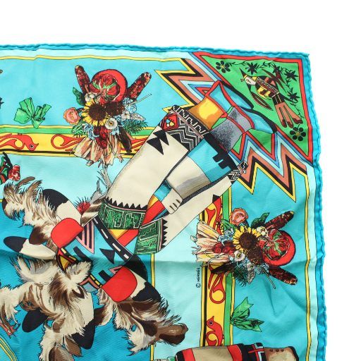 エルメス HERMES カレ90 KACHINAS カチナ スカーフ 絹 シルク 大判
