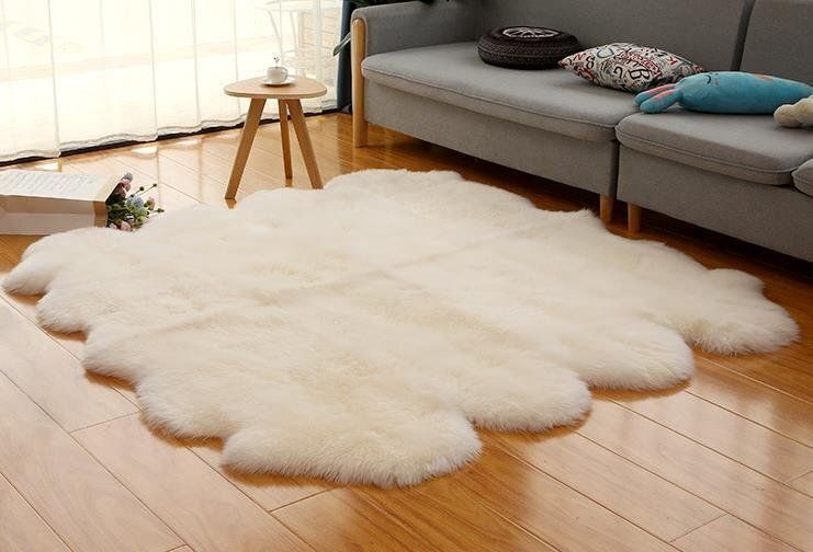 ムートンラグ・高品質オーストラリア産メリノ・約３畳用サイズ２００×２５０㎝ 高品質☆室内芸術 ムートン高級贅沢 メリノ種羊 天然ムートン100