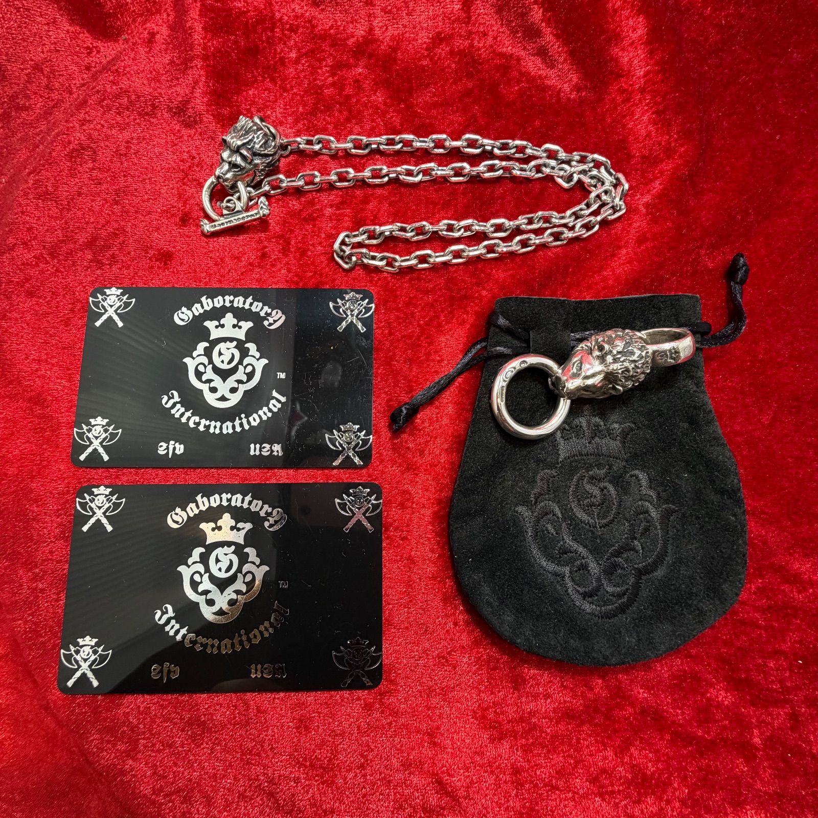 美品 ライオンヘッドネックレス ギャランティー 2枚 ガボラトリー