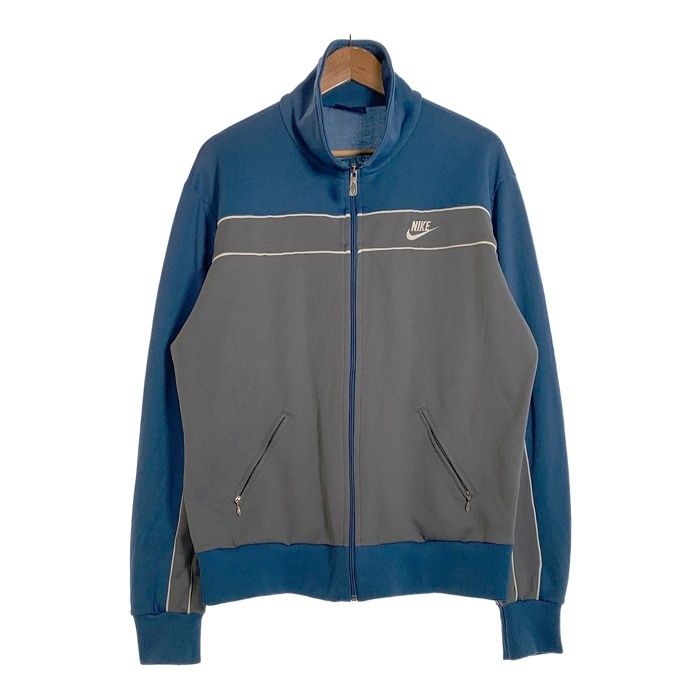 80's NIKE ナイキ トラックジャケット ジャージ素材 ブルー グレー 紺