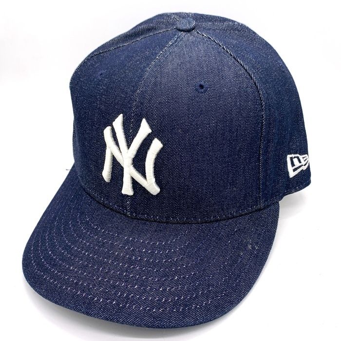 90's New Era ニューエラ 59FIFTY MLB ニューヨーク・ヤンキース デニムベースボールキャップ インディゴ USA製 Size 7 3/8 (58.7cm)