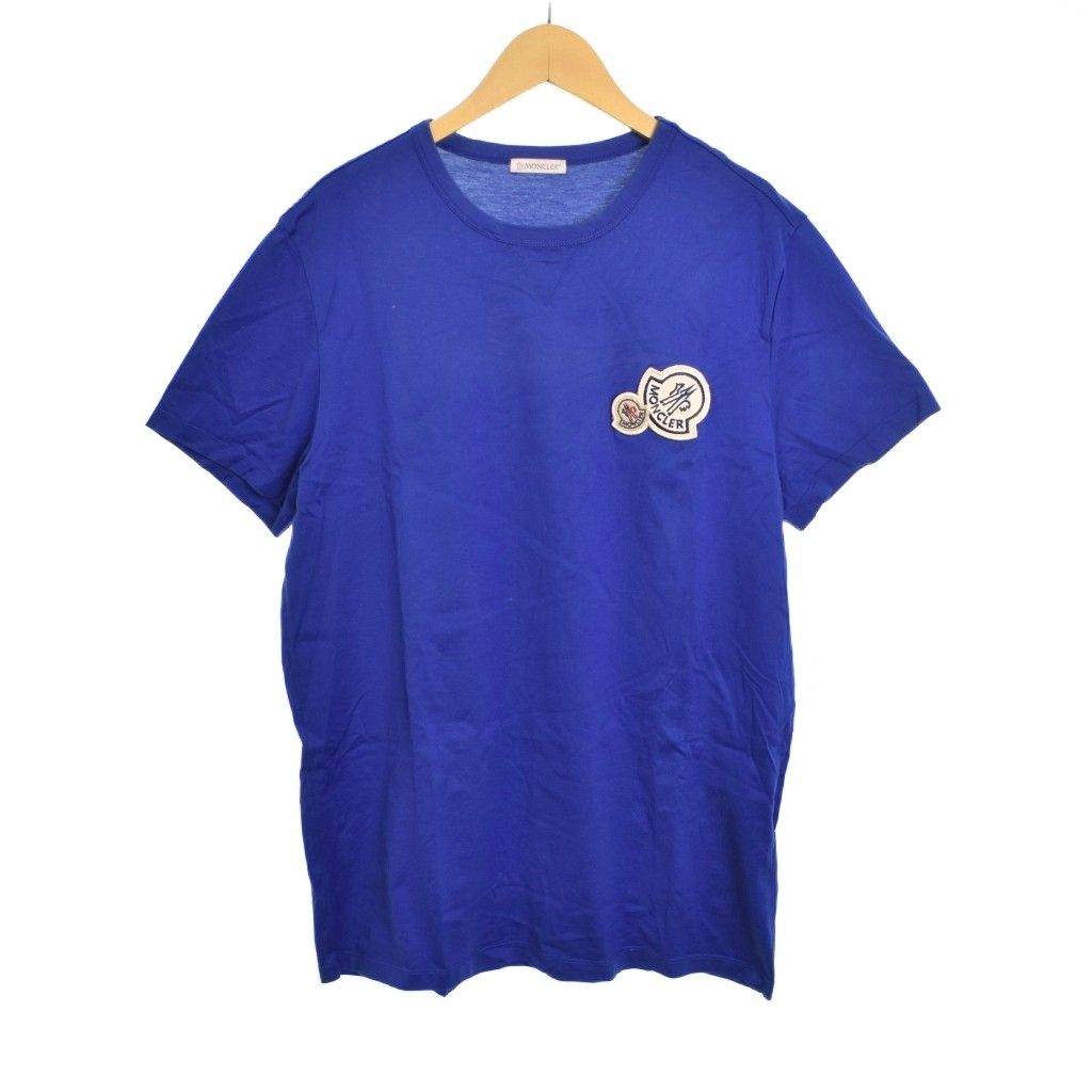 【中古】モンクレール MONCLER MAGLIA T-SHIRT 半袖 ロゴ ワッペン L 青 ブルー E20918032500 8390Y メンズ モンクレール MONCLER MAGLIA T-SHIRT 半袖 ロゴ ワッペン L 青 ブルー