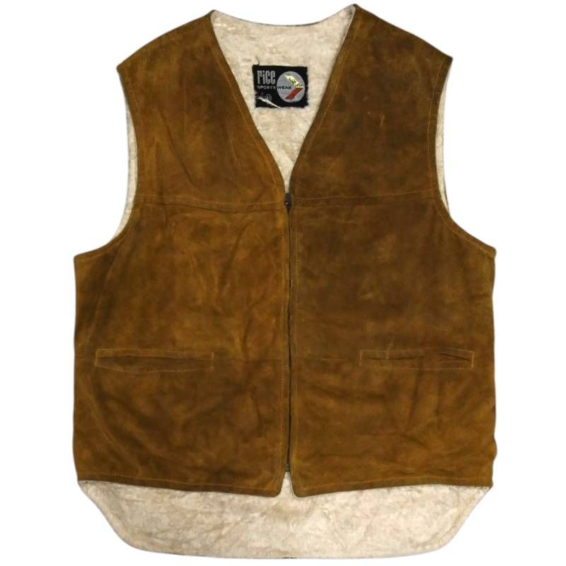 80s vintage suede vest ヴィンテージ 裏ボア スエードベスト 40