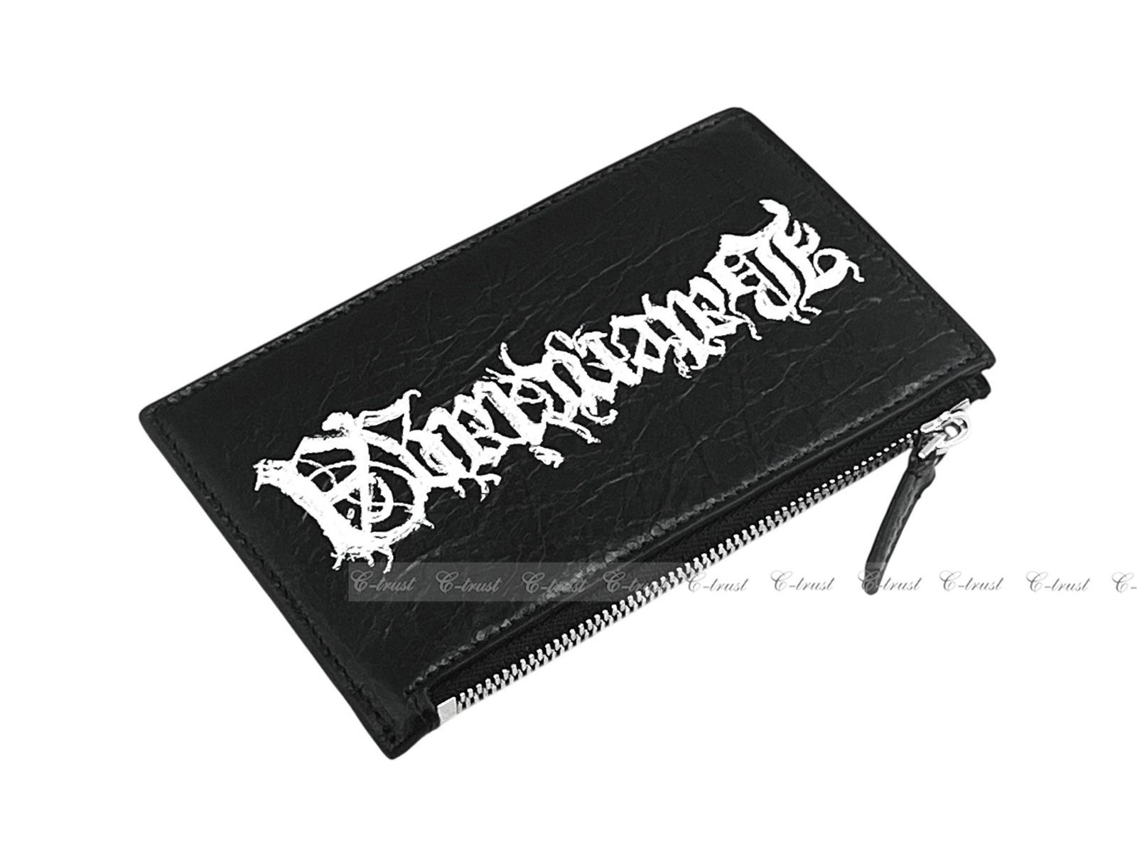 バレンシアガ 財布 カードケース コインケース フラグメント カーフ ロゴ イタリア製 1090 ブラック L 959