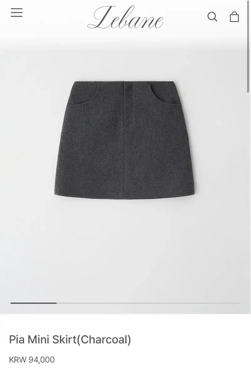 ル ベイン Pia mini skirt - s チャコール