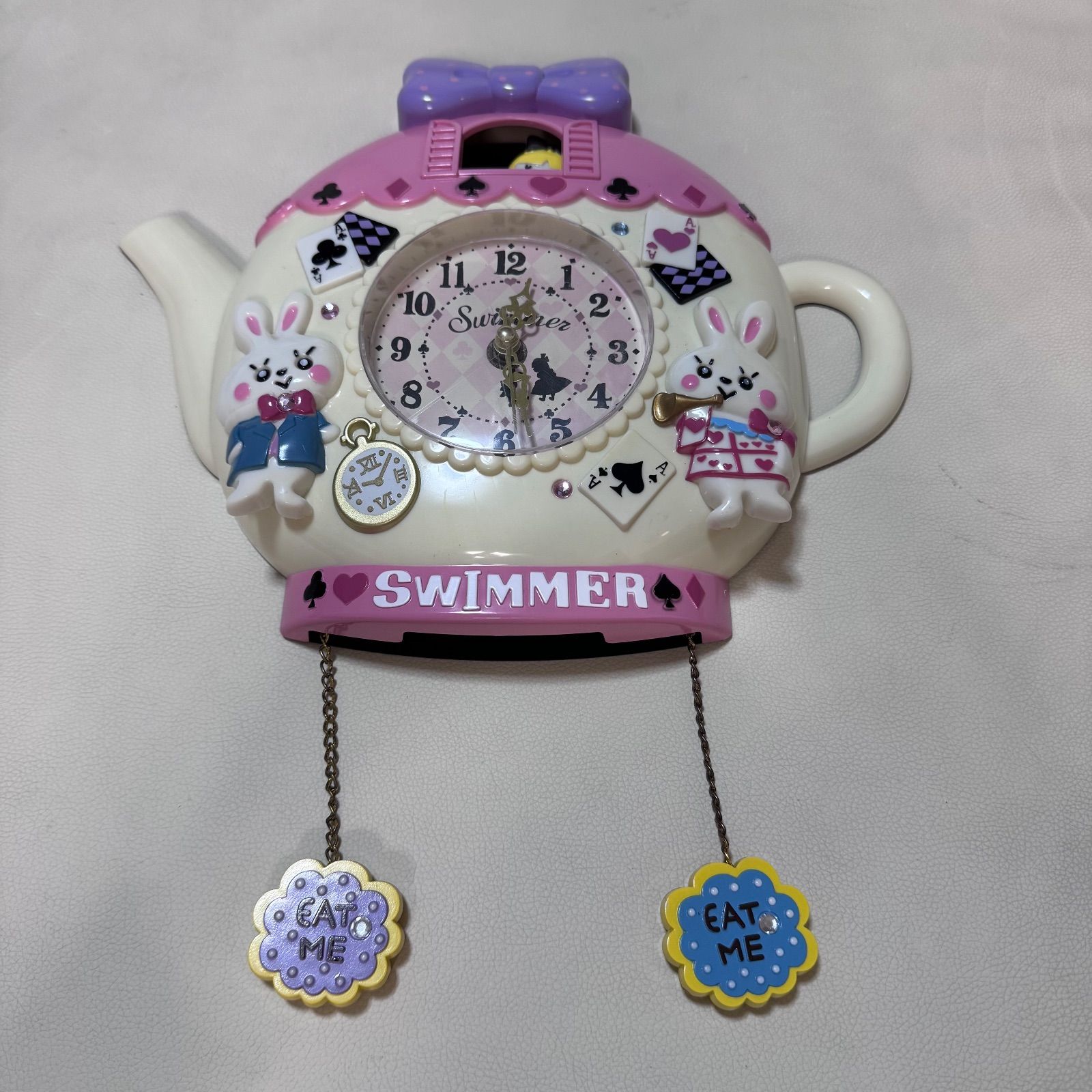 SWIMMER スイマー ティーポット 型掛時計 アリス レトロ 動作確認済