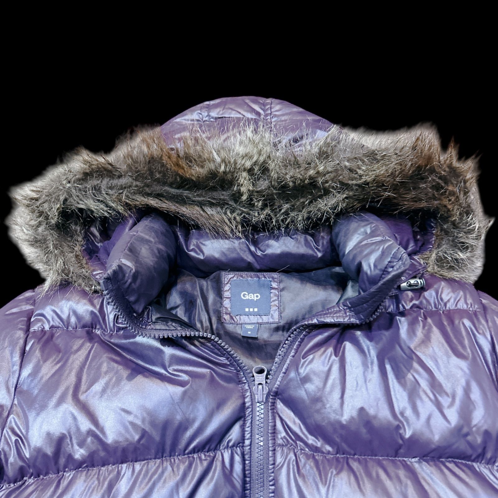y2k 00s archive old GAP ダウン ジャケット パープル フェイクファー