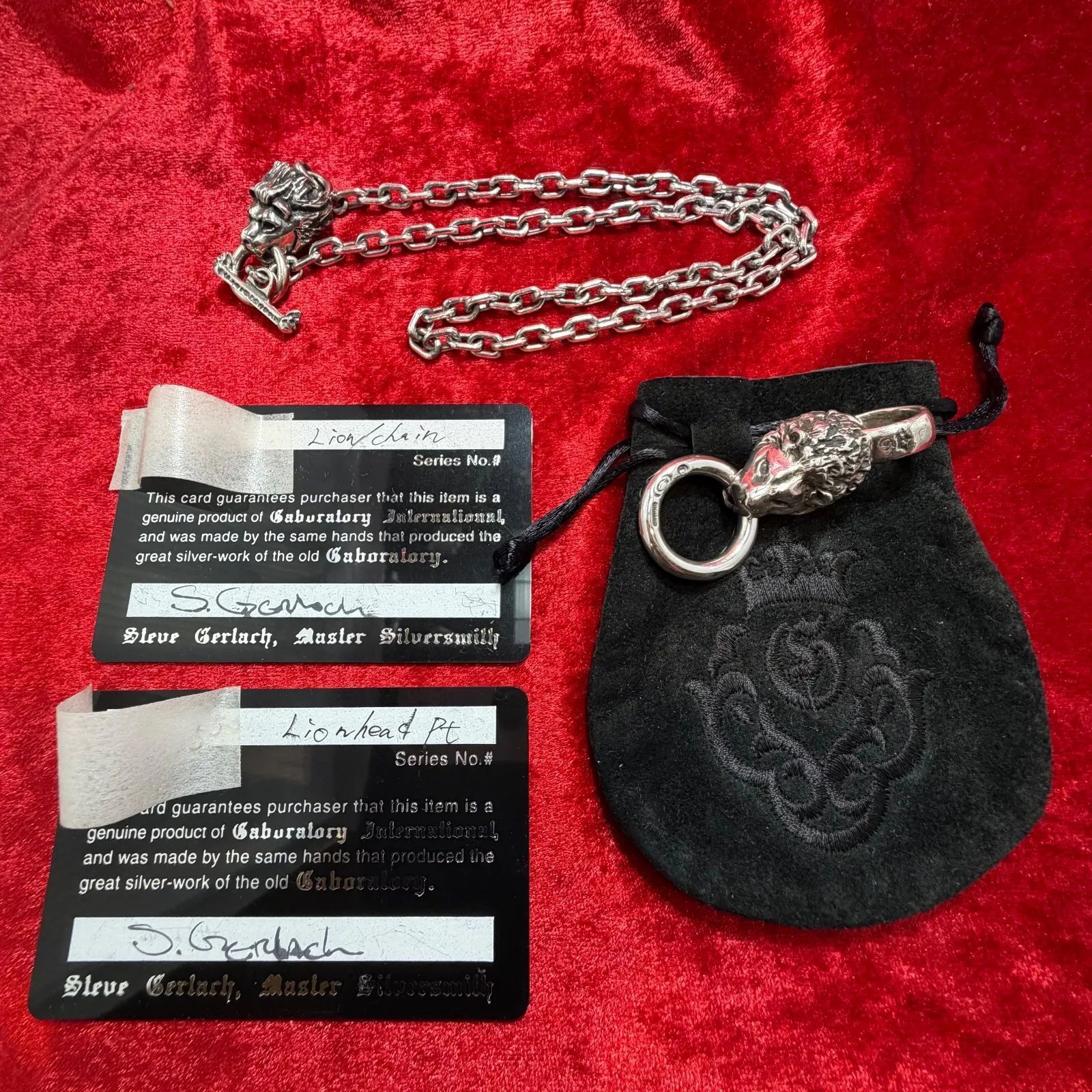 【ギャランティカード付】gaboratory internationalライオン 美品 ライオンヘッドネックレス ギャランティー 2枚 ガボラトリー