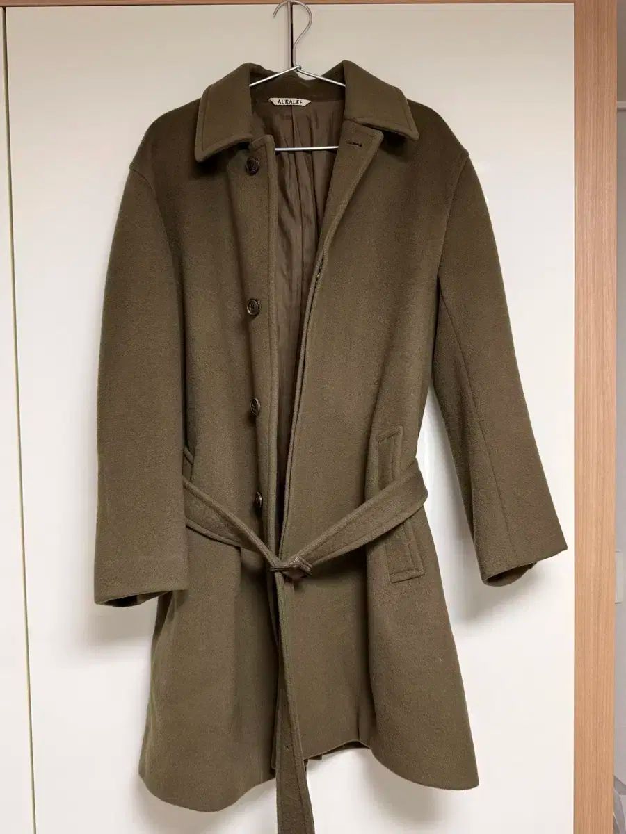 AURALEE コート　カーキ AURALEE オーラリー ベルト ロング コート カーキ色 - メルカリ