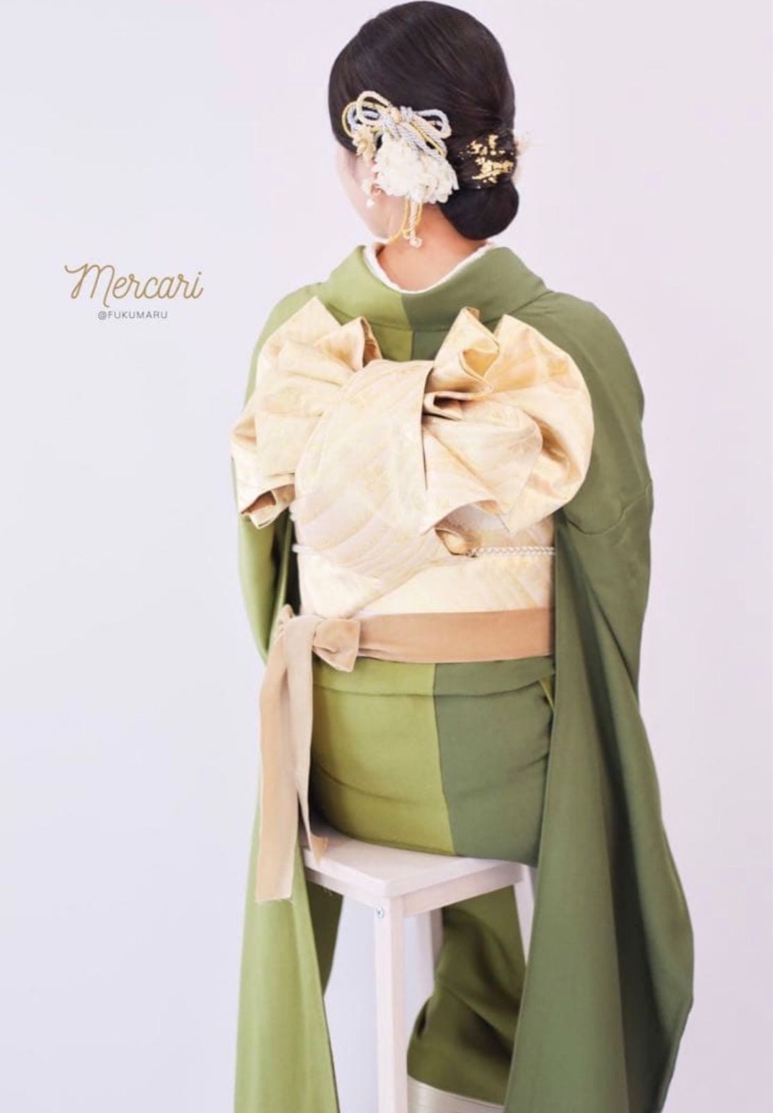 Green ツートン 振袖 成人式 - メルカリ