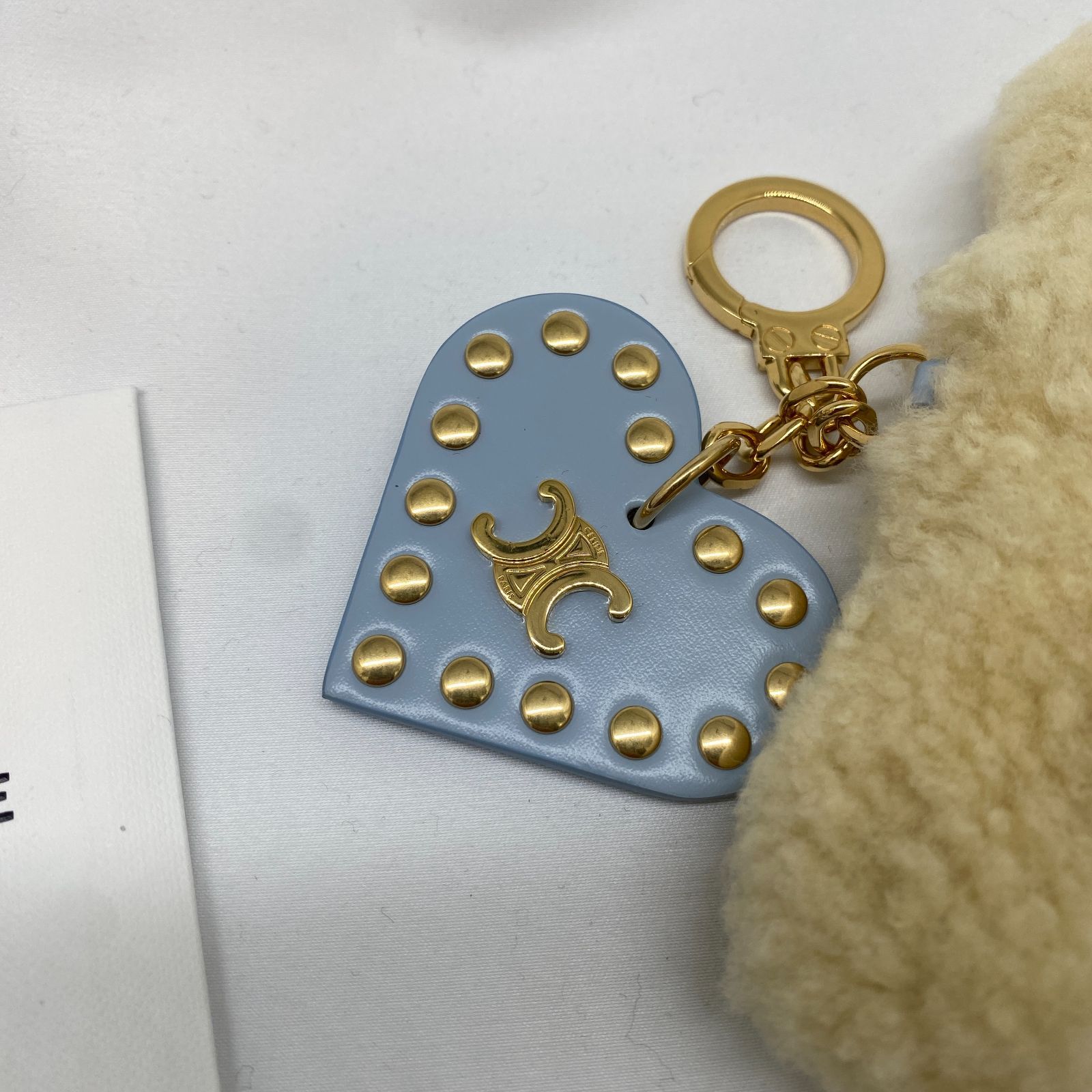 セリーヌ CELINE トリオンフ ポンポンチャーム シアリング＆カーフ