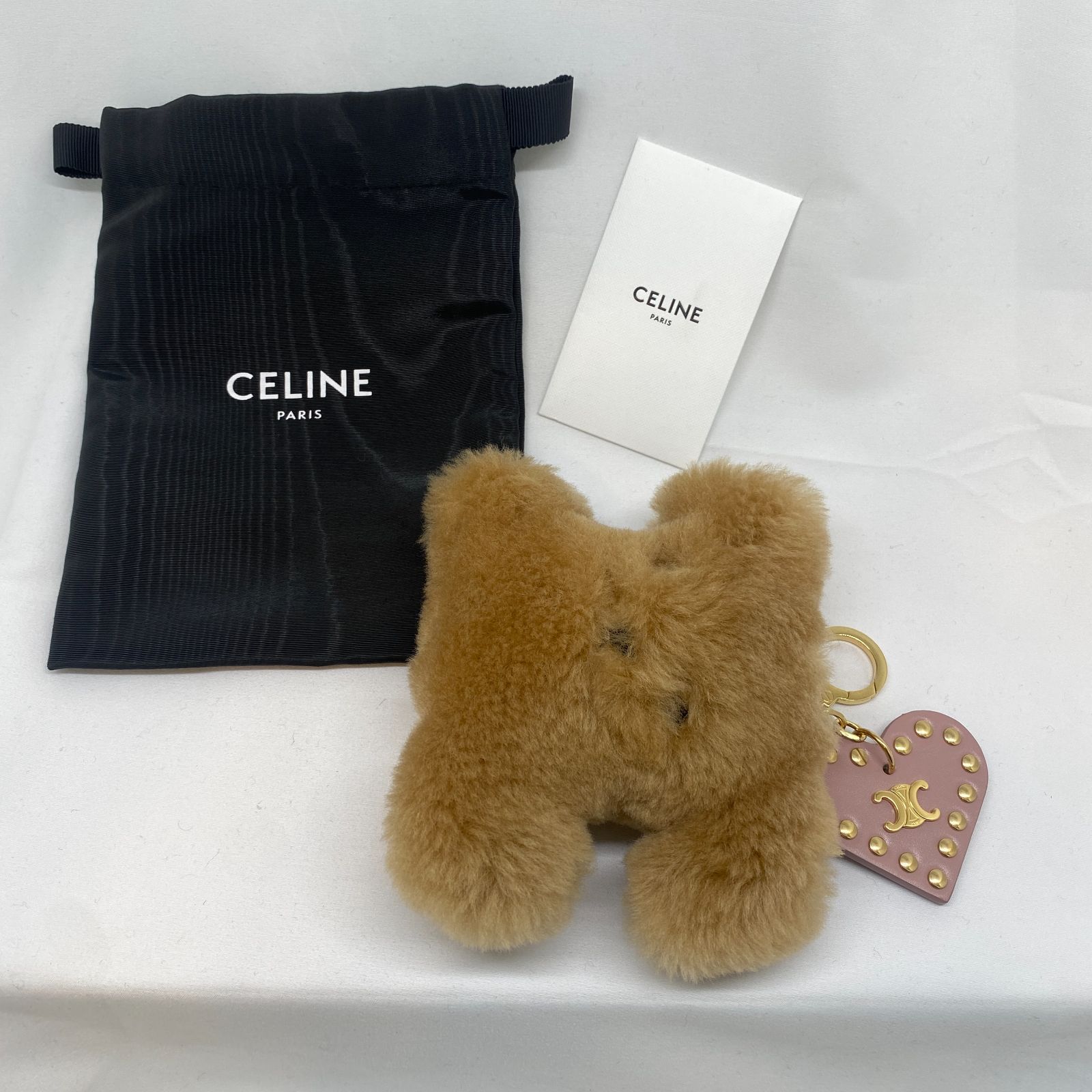 セリーヌ CELINE トリオンフ ポンポンチャーム シアリング＆カーフ