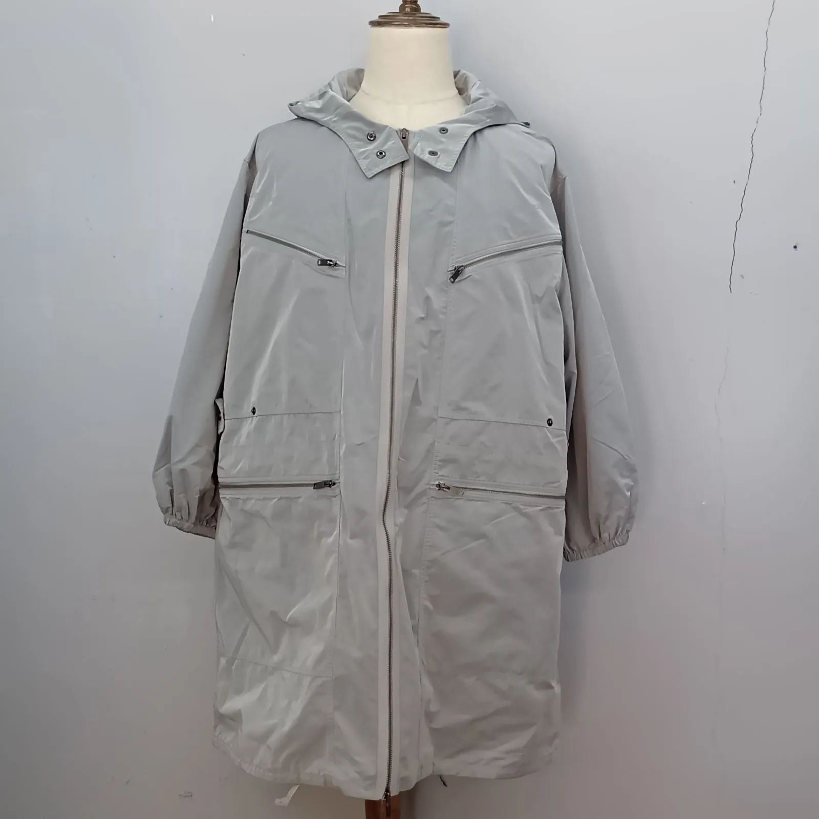 DKNY サイズ4 ロングジャケット マウンテンパーカー フルジップ フード