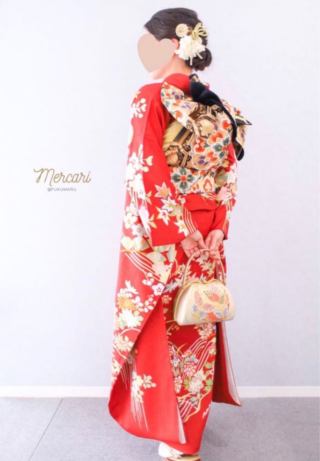 千總　振袖　赤　刺繍　成人式　フルセット　正絹 千總 振袖 赤 刺繍 成人式 フルセット 正絹 - メルカリ