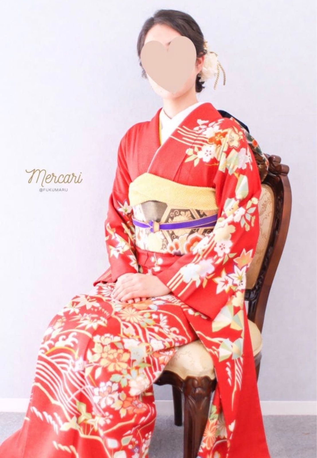 千總　振袖　赤　刺繍　成人式　フルセット　正絹 千總 振袖 赤 刺繍 成人式 フルセット 正絹 - メルカリ