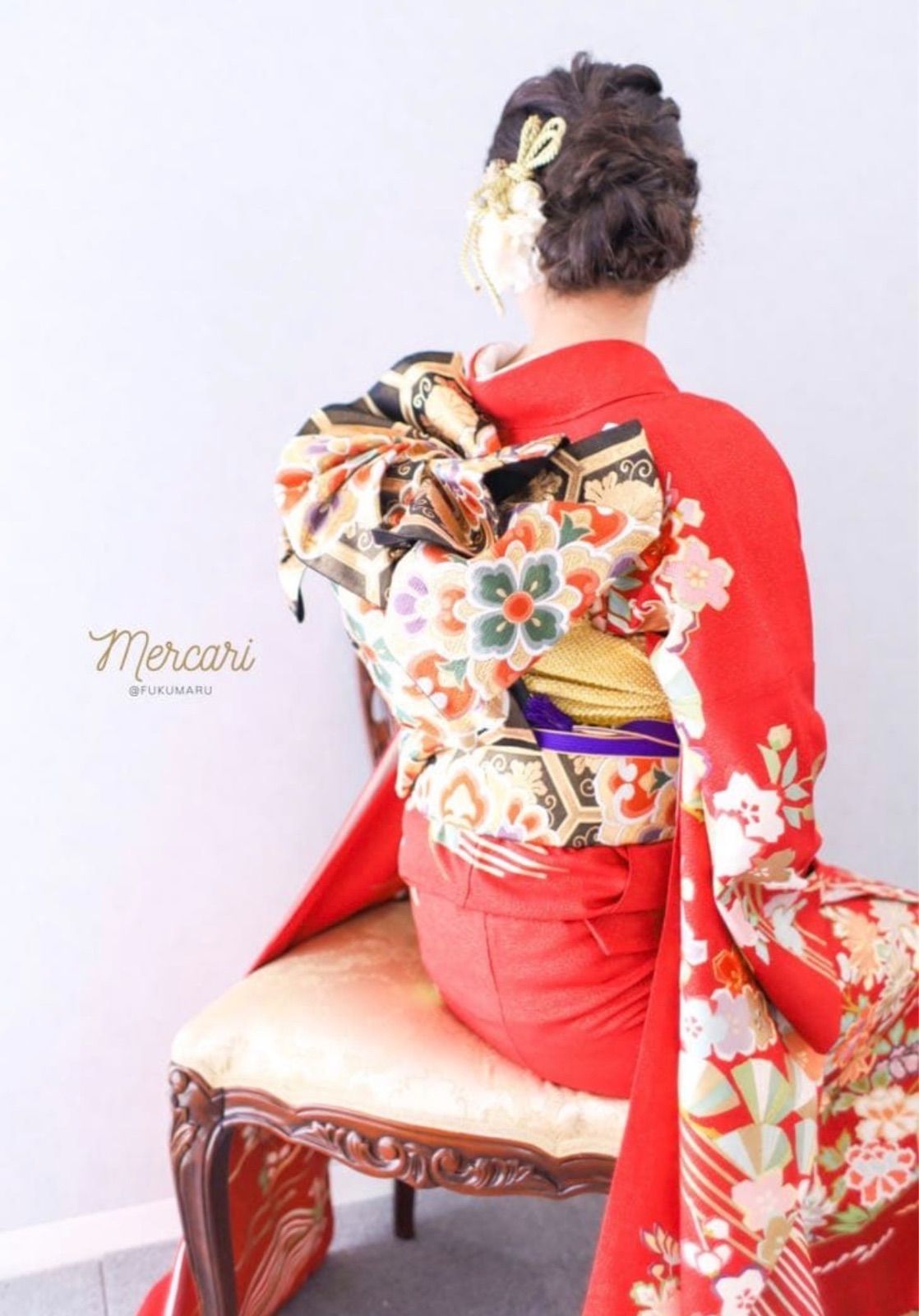 千總　振袖　赤　刺繍　成人式　フルセット　正絹 千總 振袖 赤 刺繍 成人式 フルセット 正絹 - メルカリ