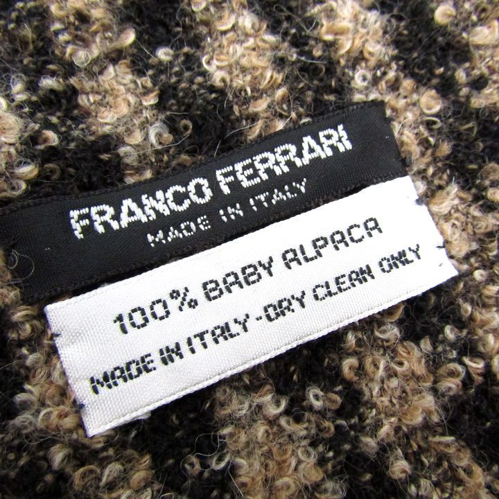 フランコフェラーリ マフラー ストール ベビーアルパカ チェック柄 イタリア製 ブランド レディース ブラウン FRANCO FERRARI