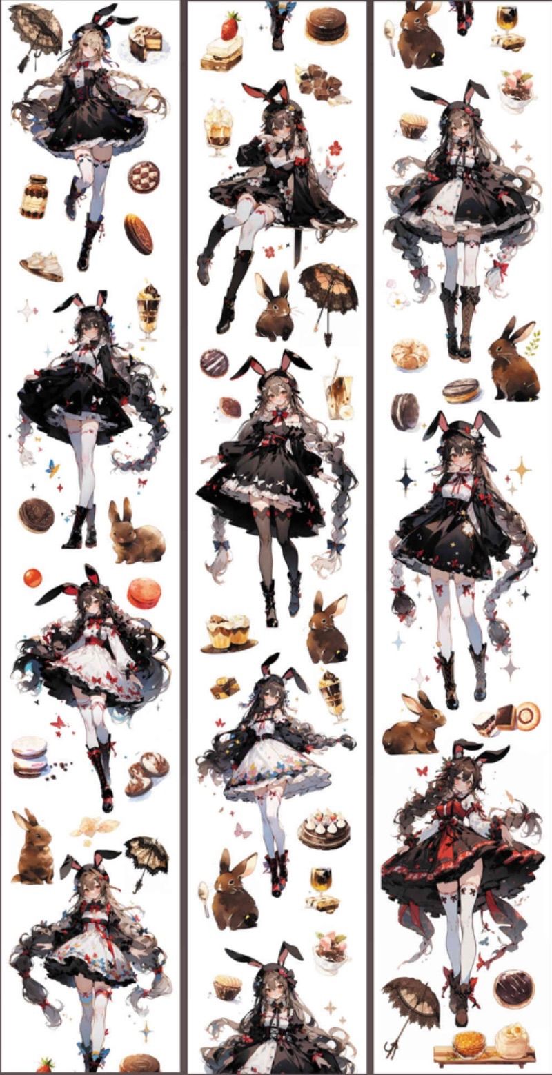 贝壳光 6cm×10m 萝莉公主的裙摆 海外マスキングテープ 海外マステ 人物