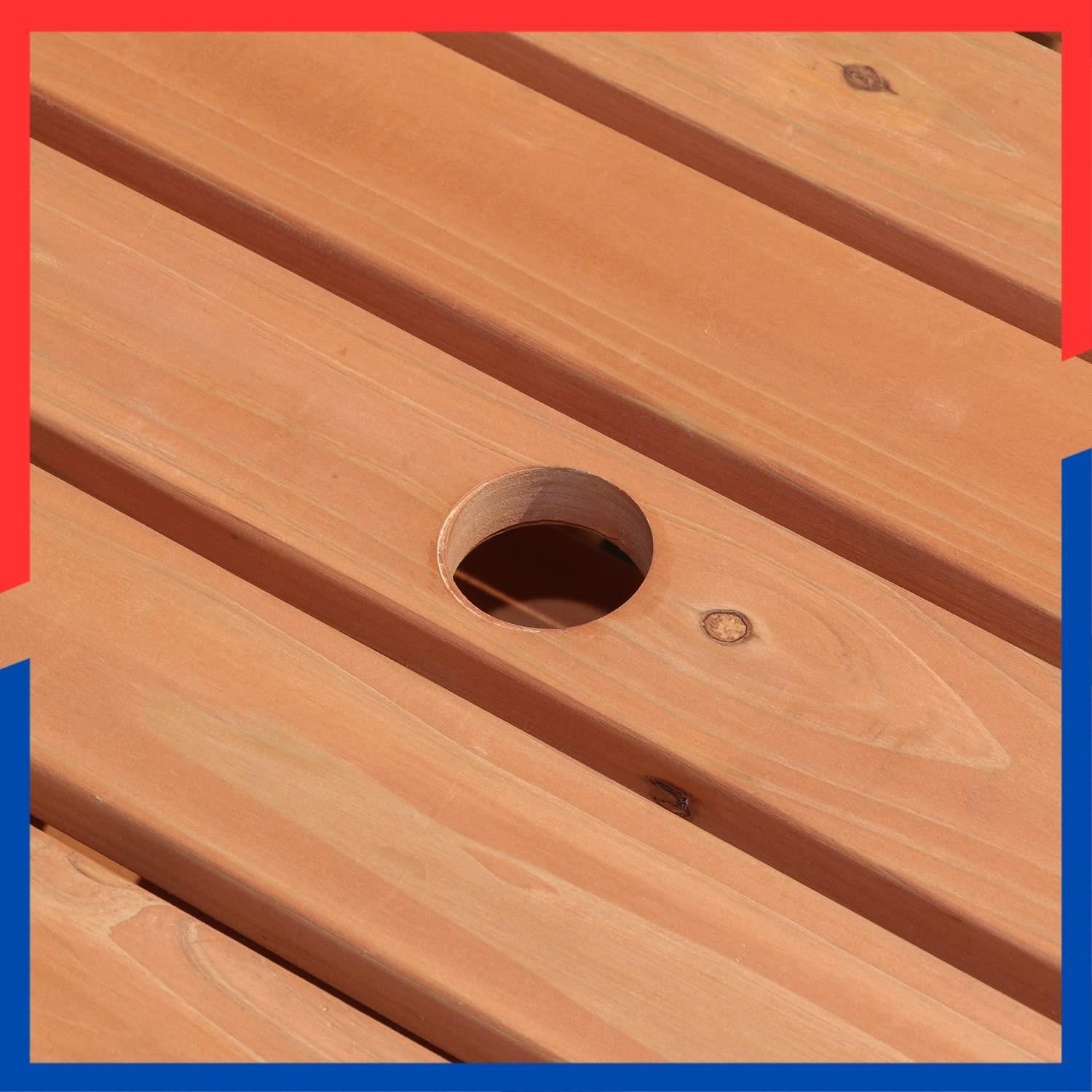  不二貿易 ガーデンテーブルセット BBQテーブル＆ベンチセット 幅62 奥行75 高さ65 cm オレンジ 2人用 コンロスペース付き パラソルホール付き 杉材 16817 その他 文房具 事務用品