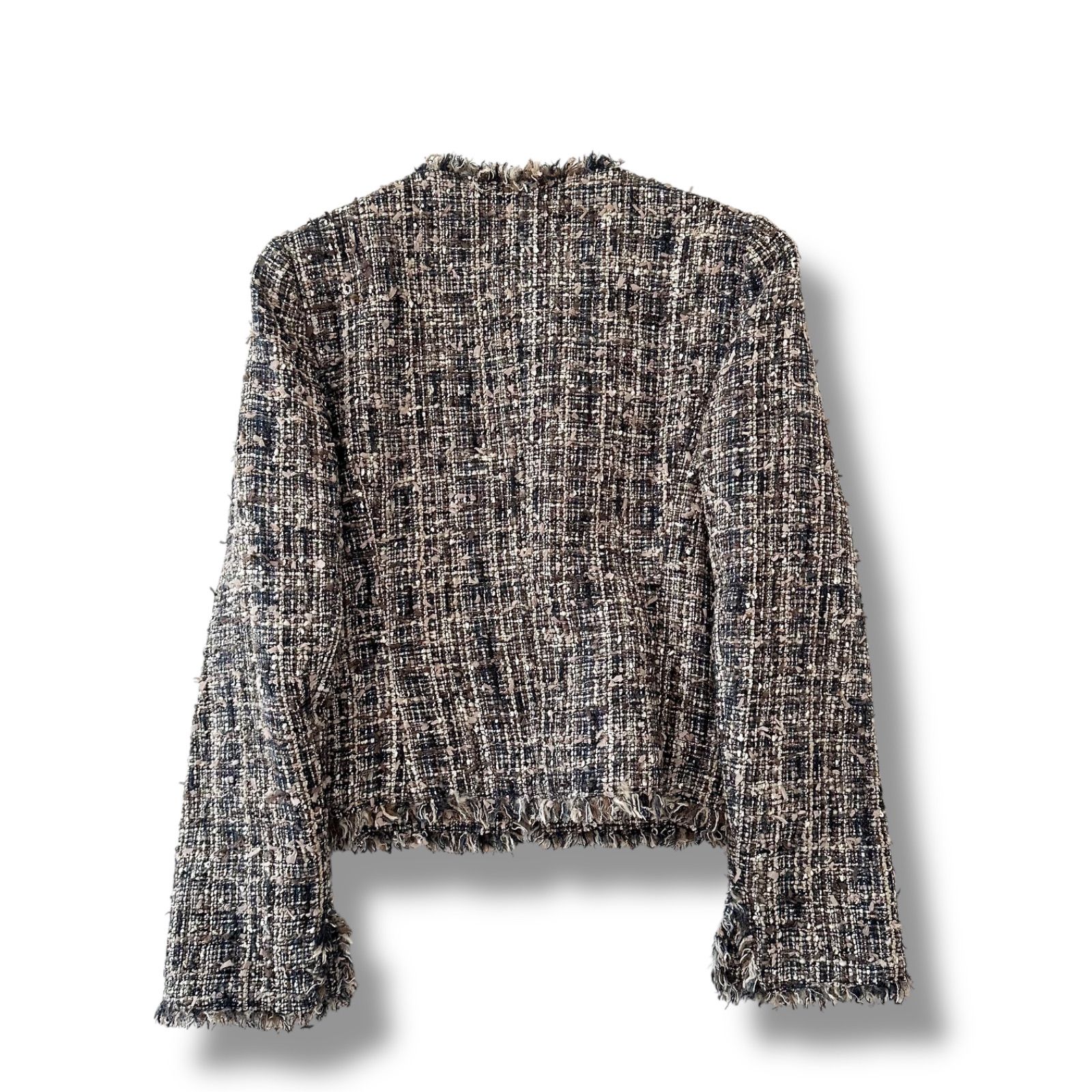 ANAYI アナイ ファンシーツイード ノーカラージャケット 38 日本製