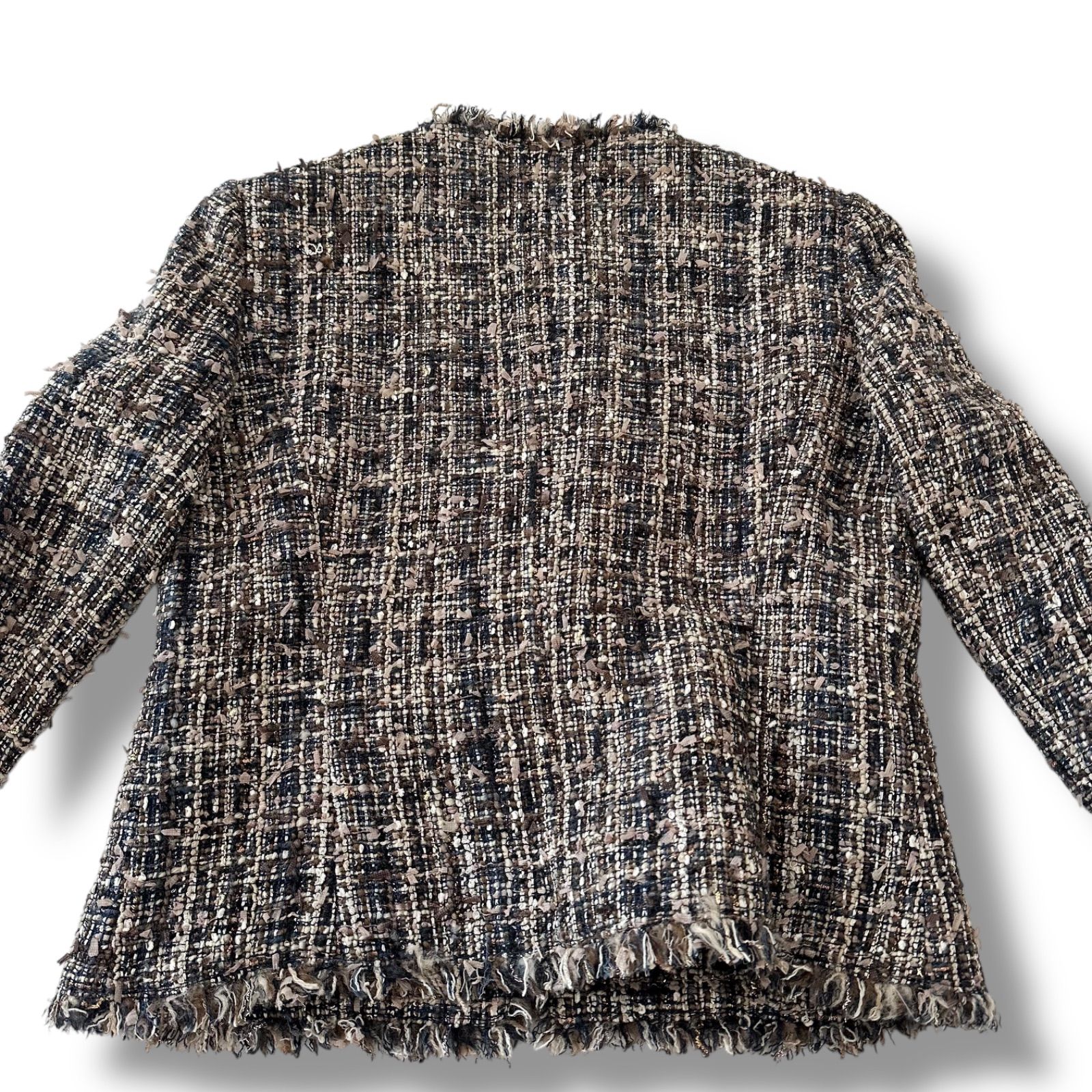 ANAYI アナイ ファンシーツイード ノーカラージャケット 38 日本製