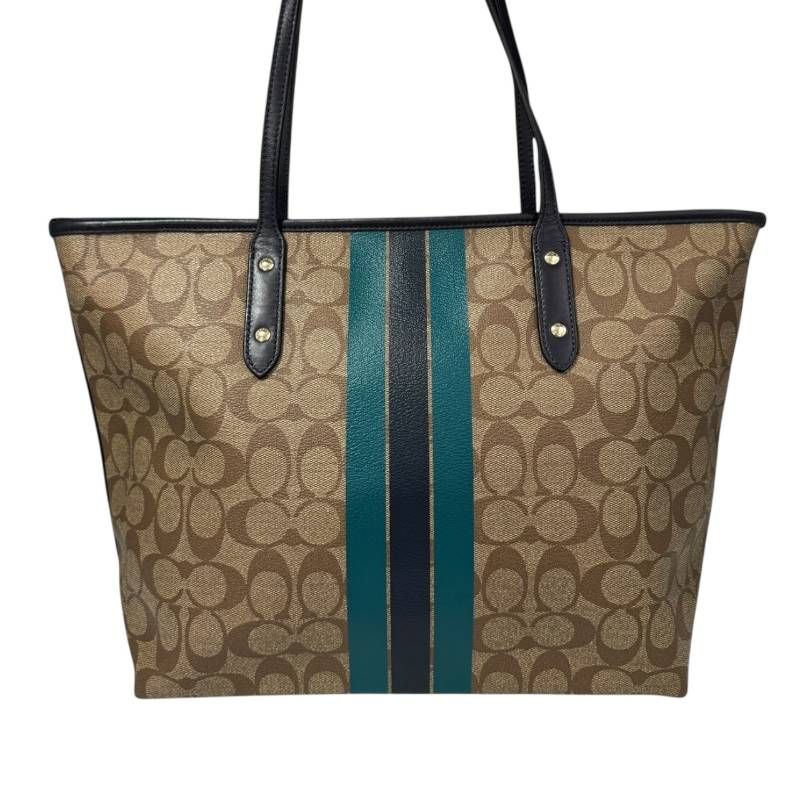 COACH コーチ シグネチャー トートバッグ PVC A4収納 チャーム COACH コーチ シグネチャー トートバッグ PVC A4収納 チャーム ✨良品