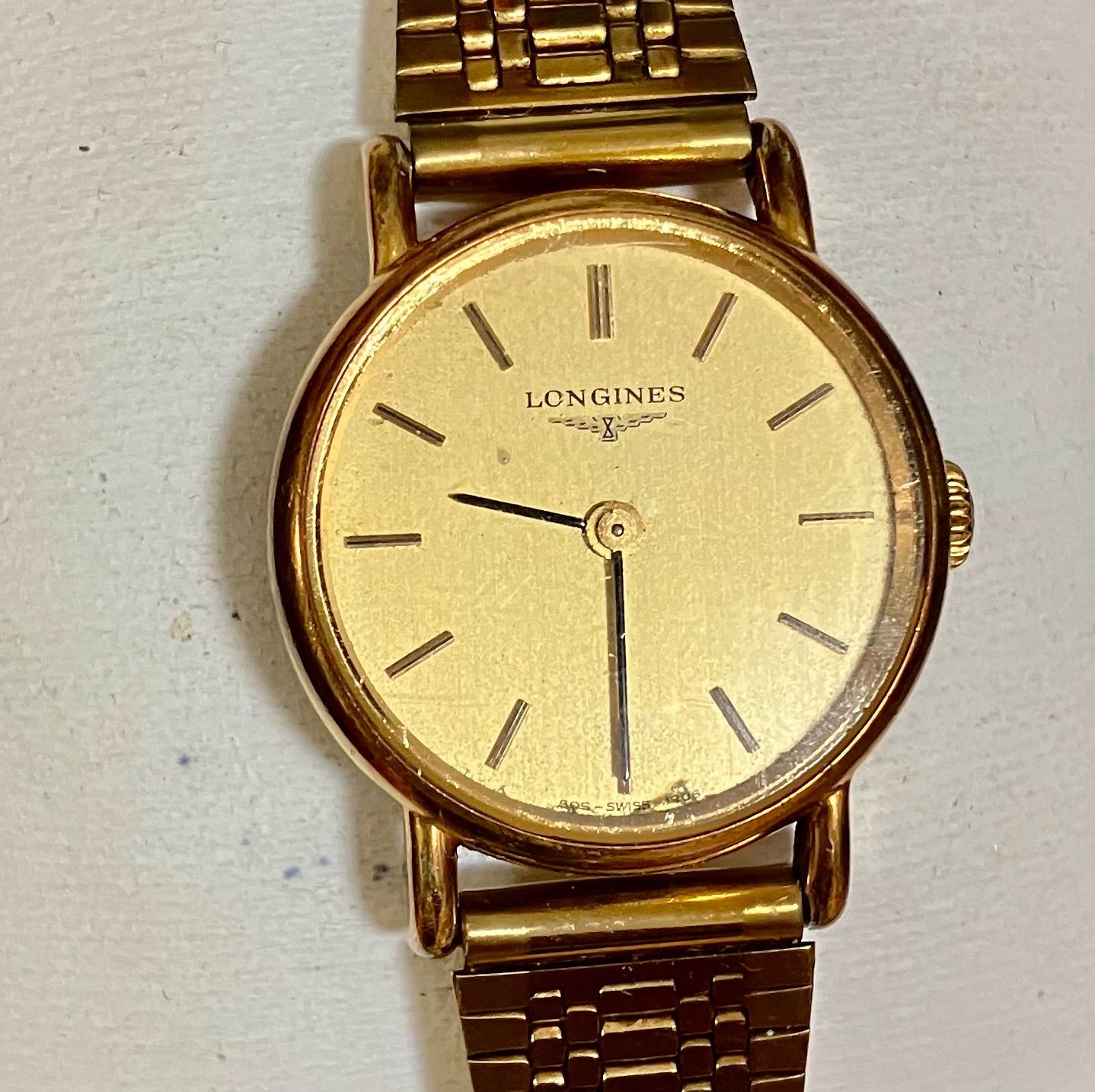 LONGINES ゴールド アナログ 手巻き時計　レディース ☆稼働品☆LONGINES ロンジン☆ゴールド文字盤☆手巻き☆レディース