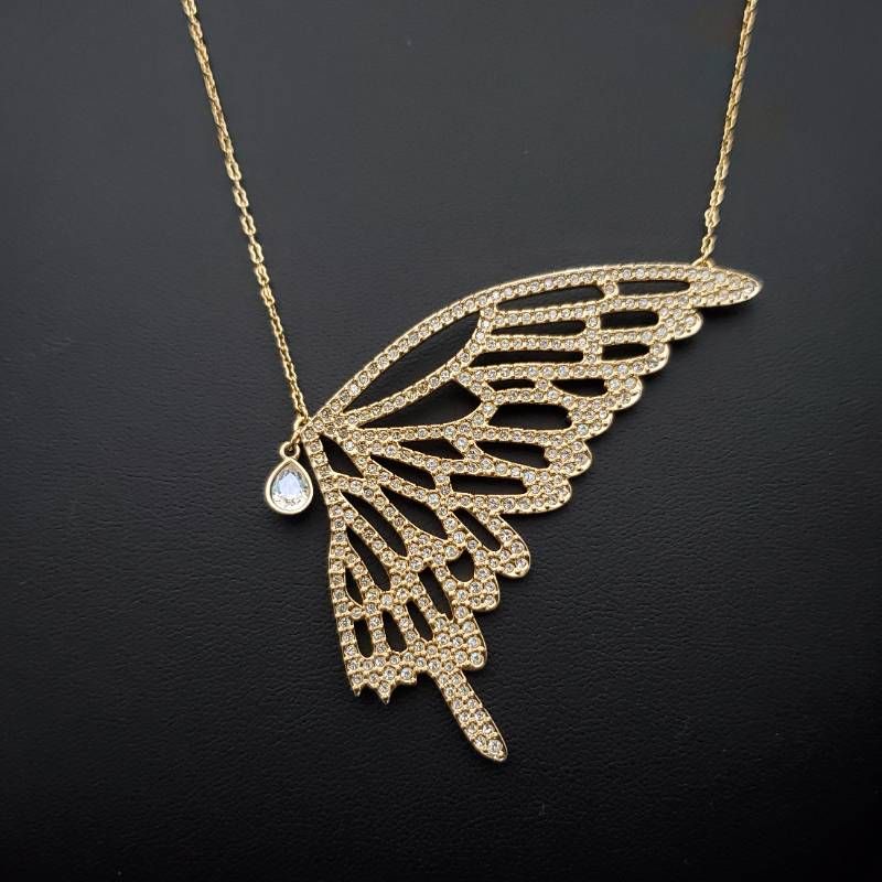 美品 SWAROVSKI スワロフスキー ネックレス 1081982 蝶 バタフライ 