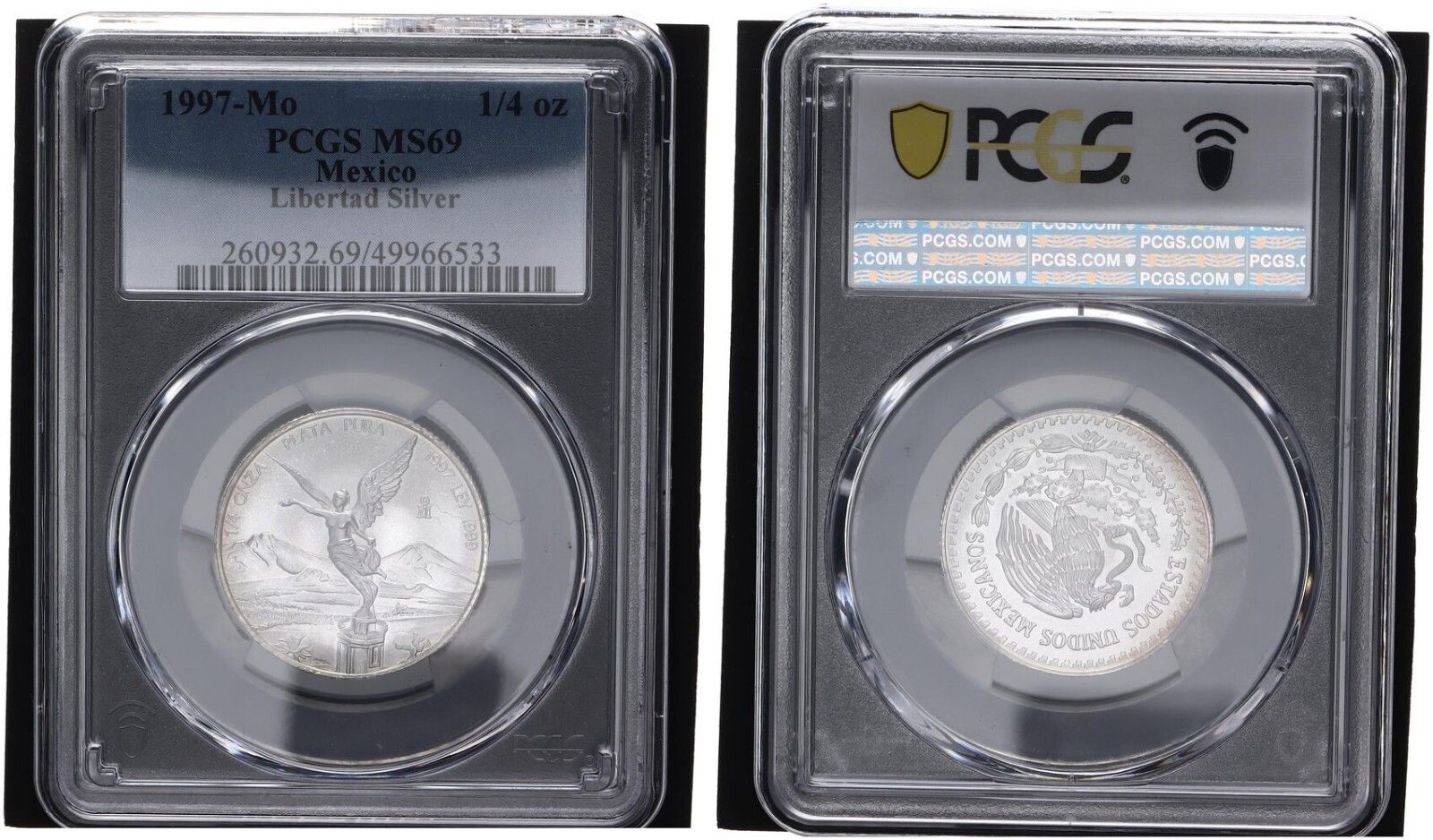 メキシコ 1997-Mo 1/4 オンス リベルタ シルバー MS69 BU - メルカリ