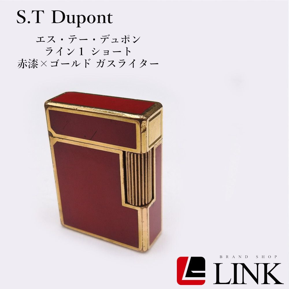 着火未確認】S.T Dupont デュポン ライン1 ショート 赤漆 着火未確認】S.T Dupont デュポン ライン1 ショート 赤漆