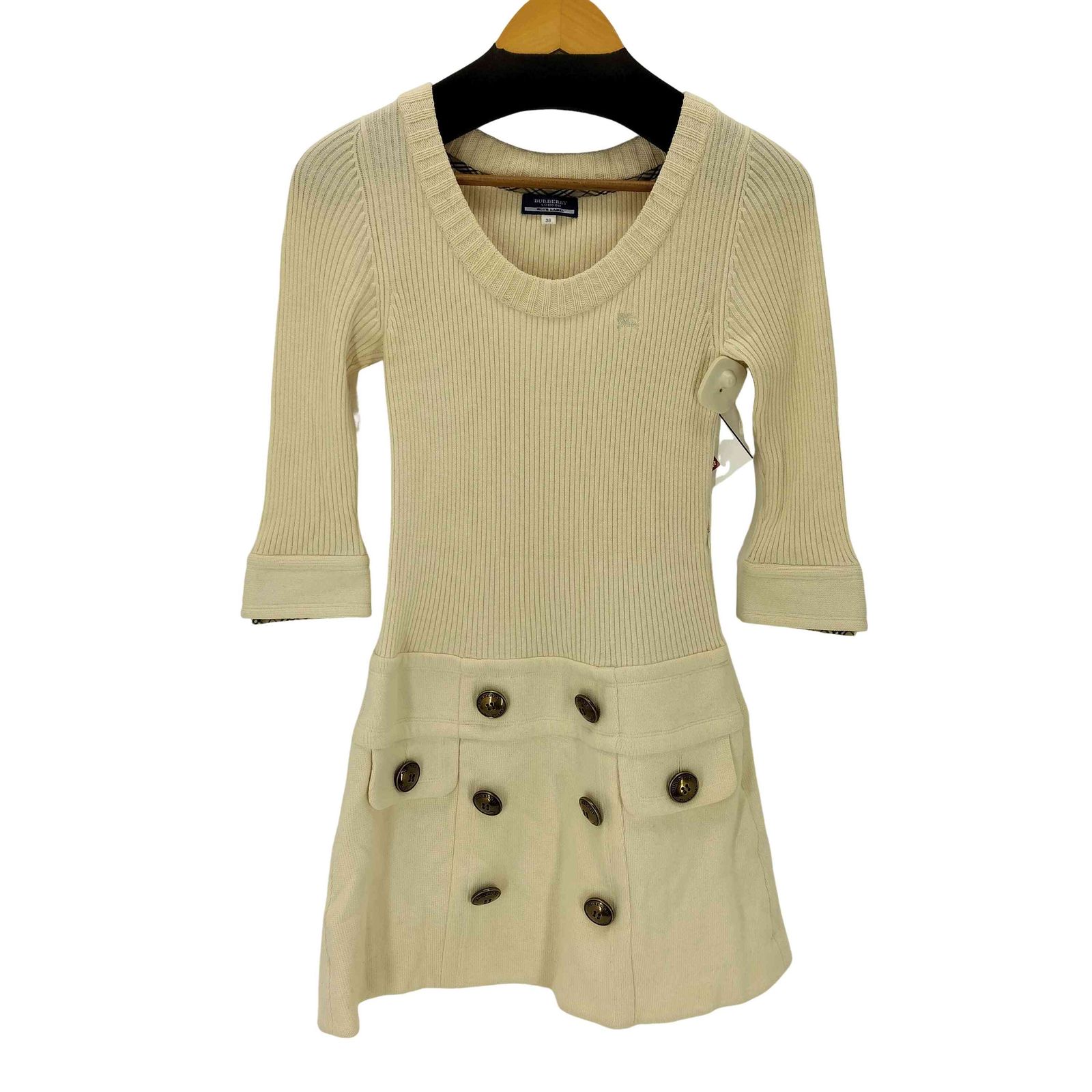 バーバリーブルーレーベル BURBERRY BLUE LABEL チェックライン ニット