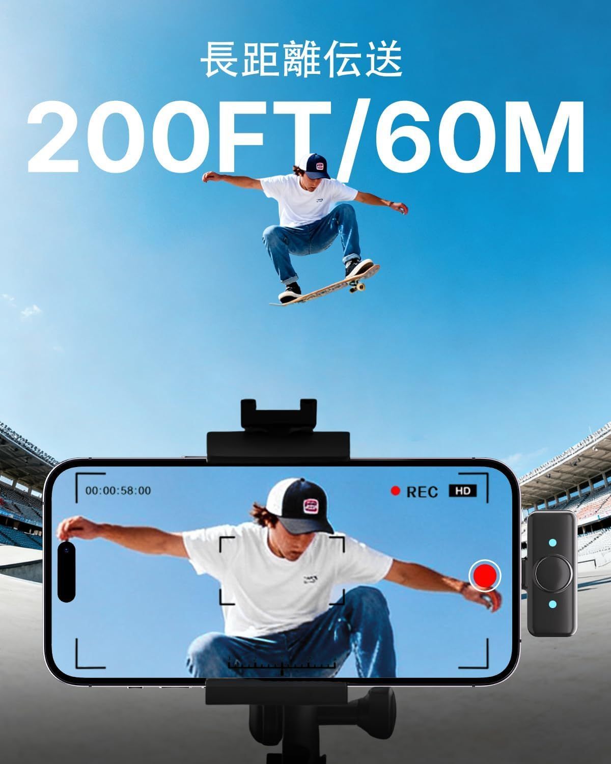 高感度 業界 ピンマイク ワイヤレス iPhone iPad Android PC 対応 2人同時使用 ワイヤレスマイク 瞬時接続 360°集音 配信用 収音録音