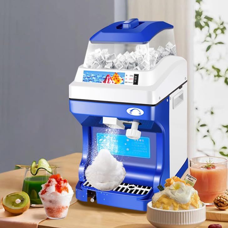 電動式かき氷機 かき氷器 かき氷機 製氷機 5 KG L大容量 氷粉砕機 電動 業務用 家庭用 氷粗さ調節 ステンレス アルミ かき氷メーカー PSE認証済