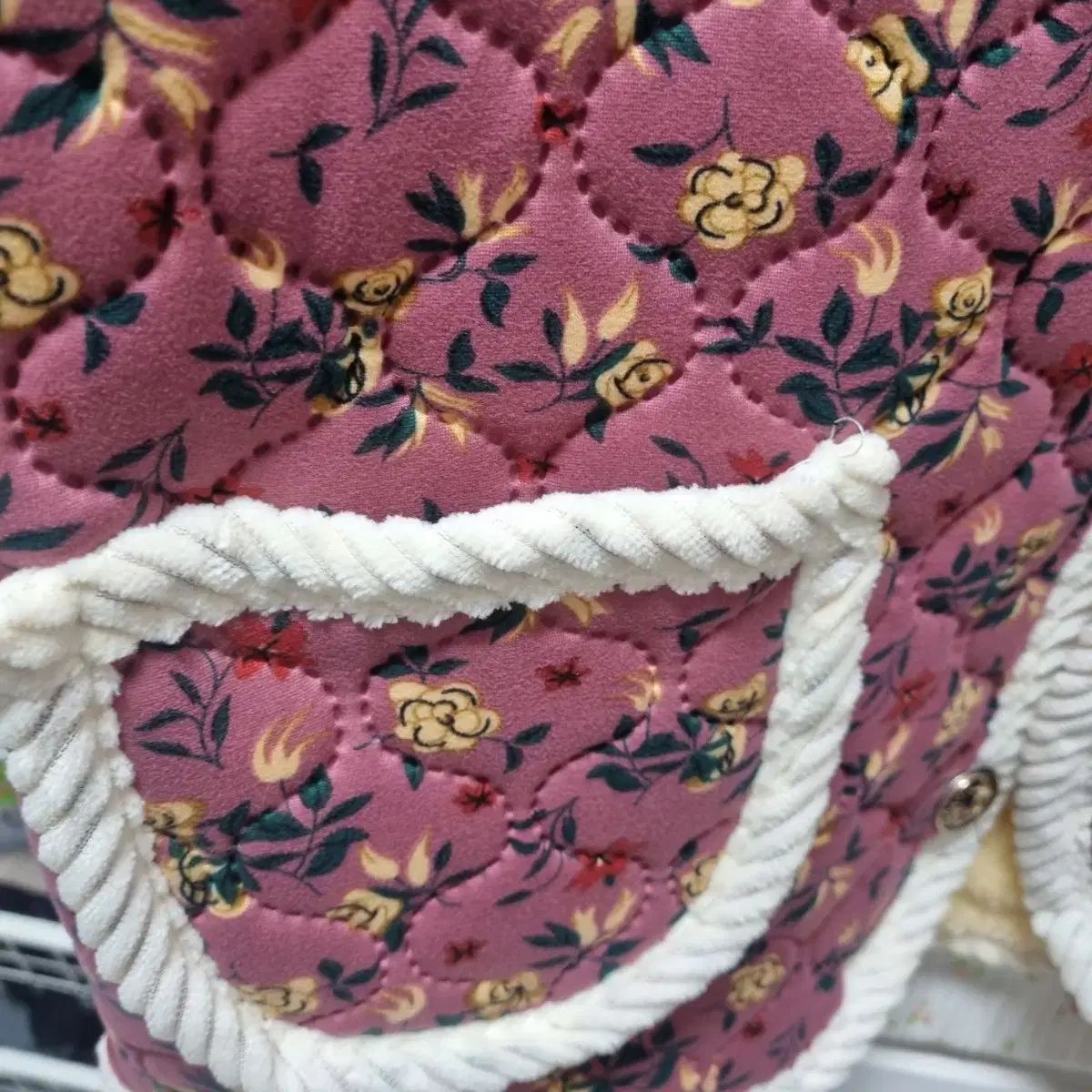 花柄キルティングベスト ヴィンテージキルティングジャケット100