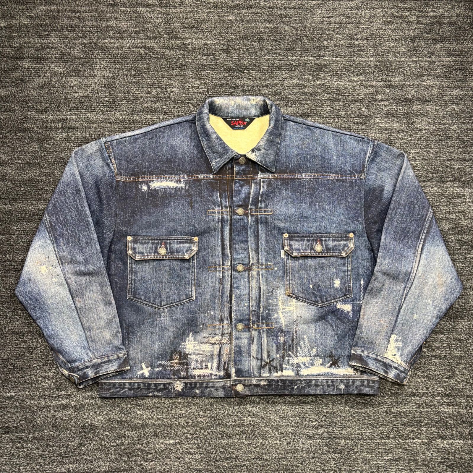 未使用同様 SAPEur Lot.5067XX REBOOT SWEAT JACKET BLUE 転写