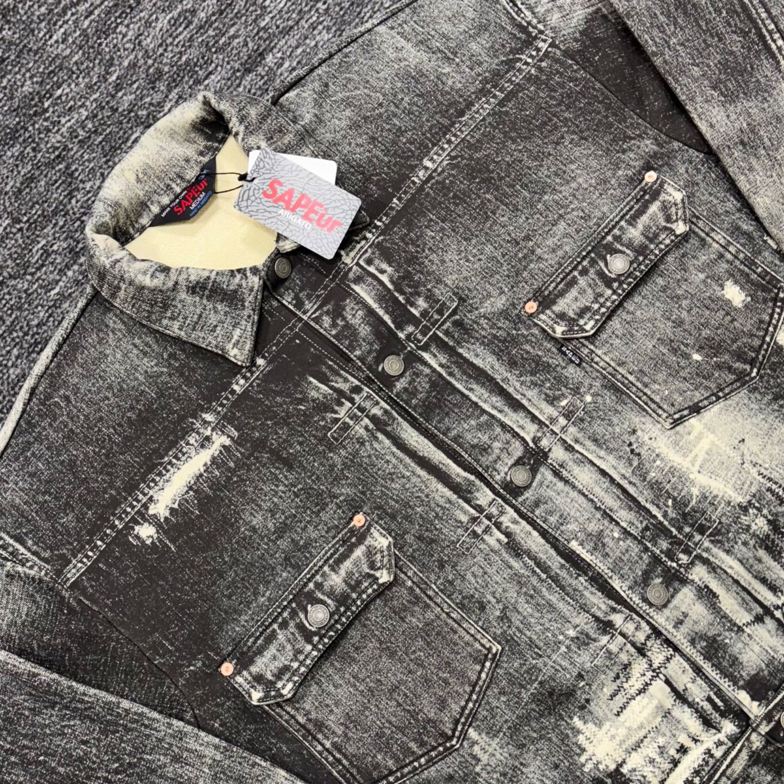 未使用品 SAPEur Lot.5067XX REBOOT SWEAT JACKET BLACK 転写