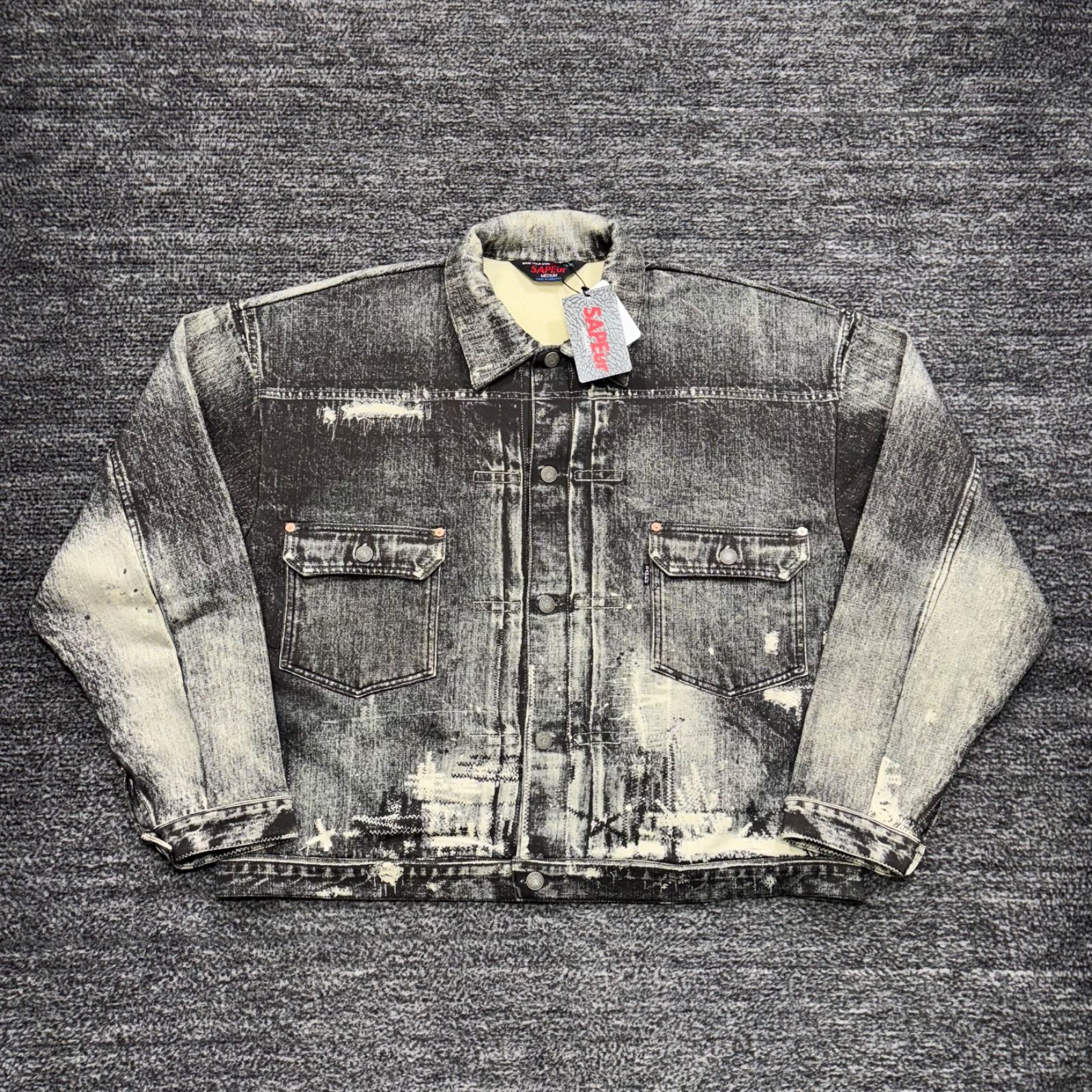 未使用品 SAPEur Lot.5067XX REBOOT SWEAT JACKET BLACK 転写