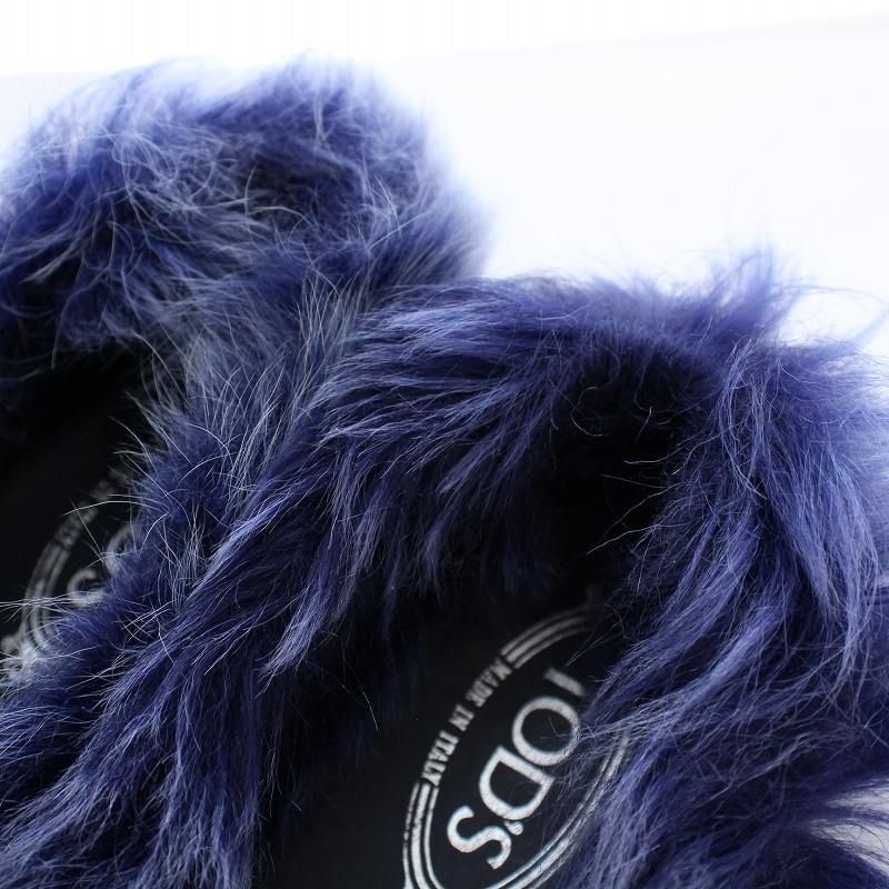 トッズ TOD'S モカシン ドライビングシューズ フラット ダブルT ファー