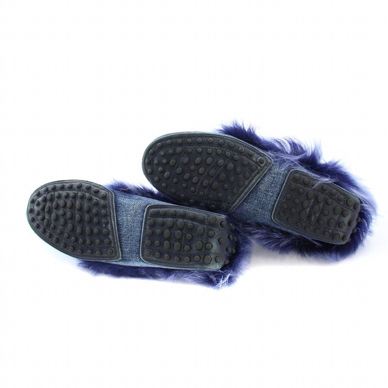 トッズ TOD'S モカシン ドライビングシューズ フラット ダブルT ファー