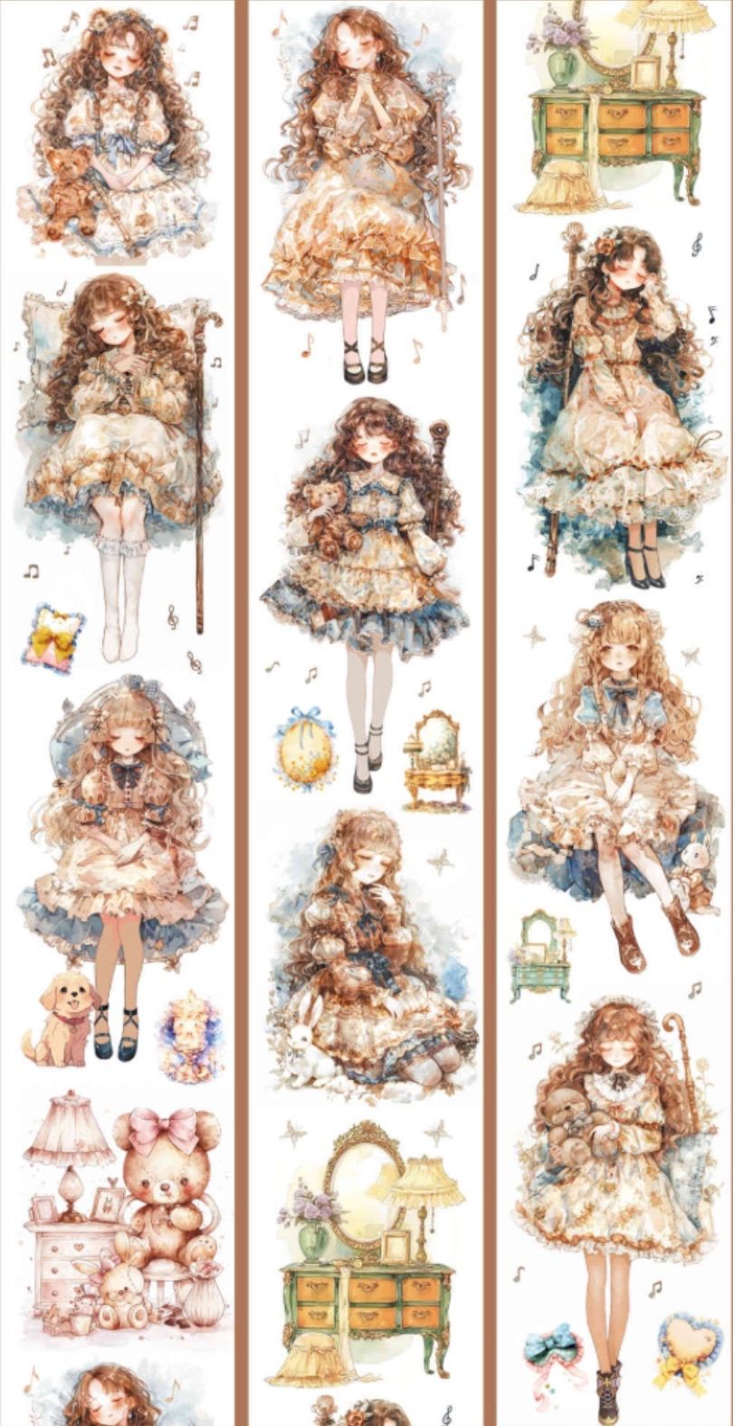 贝壳光 6cm×10m 安眠梦境 海外マスキングテープ 海外マステ 人物