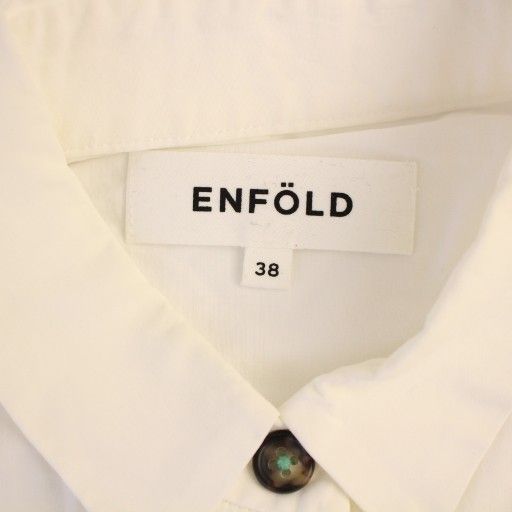 エンフォルド ENFOLD シャツ ブラウス 長袖 38 ホワイト 300FS930-1540