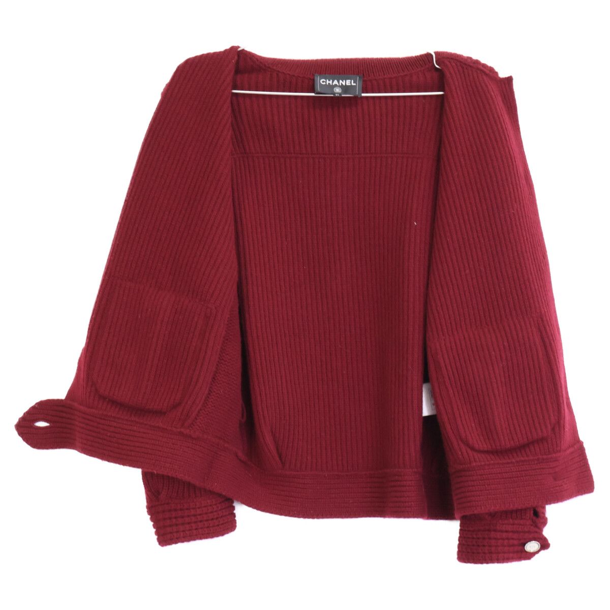 CHANEL シャネル 美品 25C P78714K11370 カシミヤ100 ココマークボタン