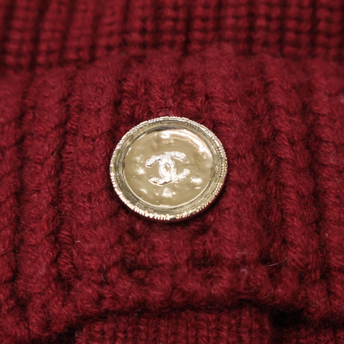CHANEL シャネル 美品 25C P78714K11370 カシミヤ100 ココマークボタン