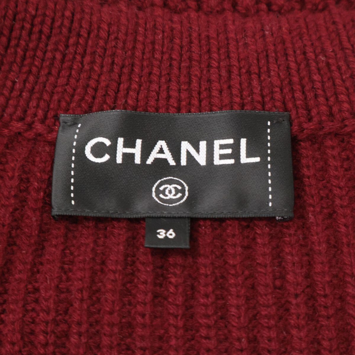 CHANEL シャネル 美品 25C P78714K11370 カシミヤ100 ココマークボタン