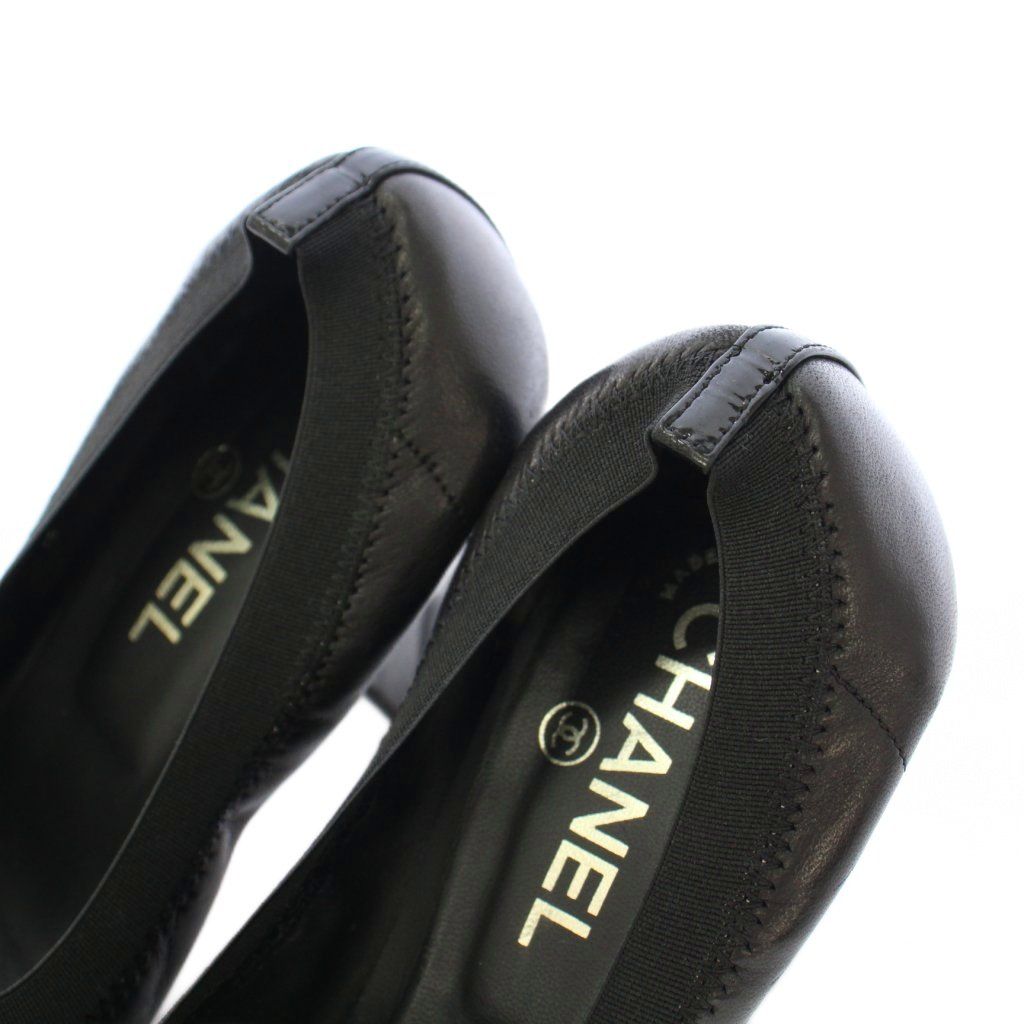 シャネル CHANEL パンプス ラウンドトゥ チャンキーヒール ココマーク