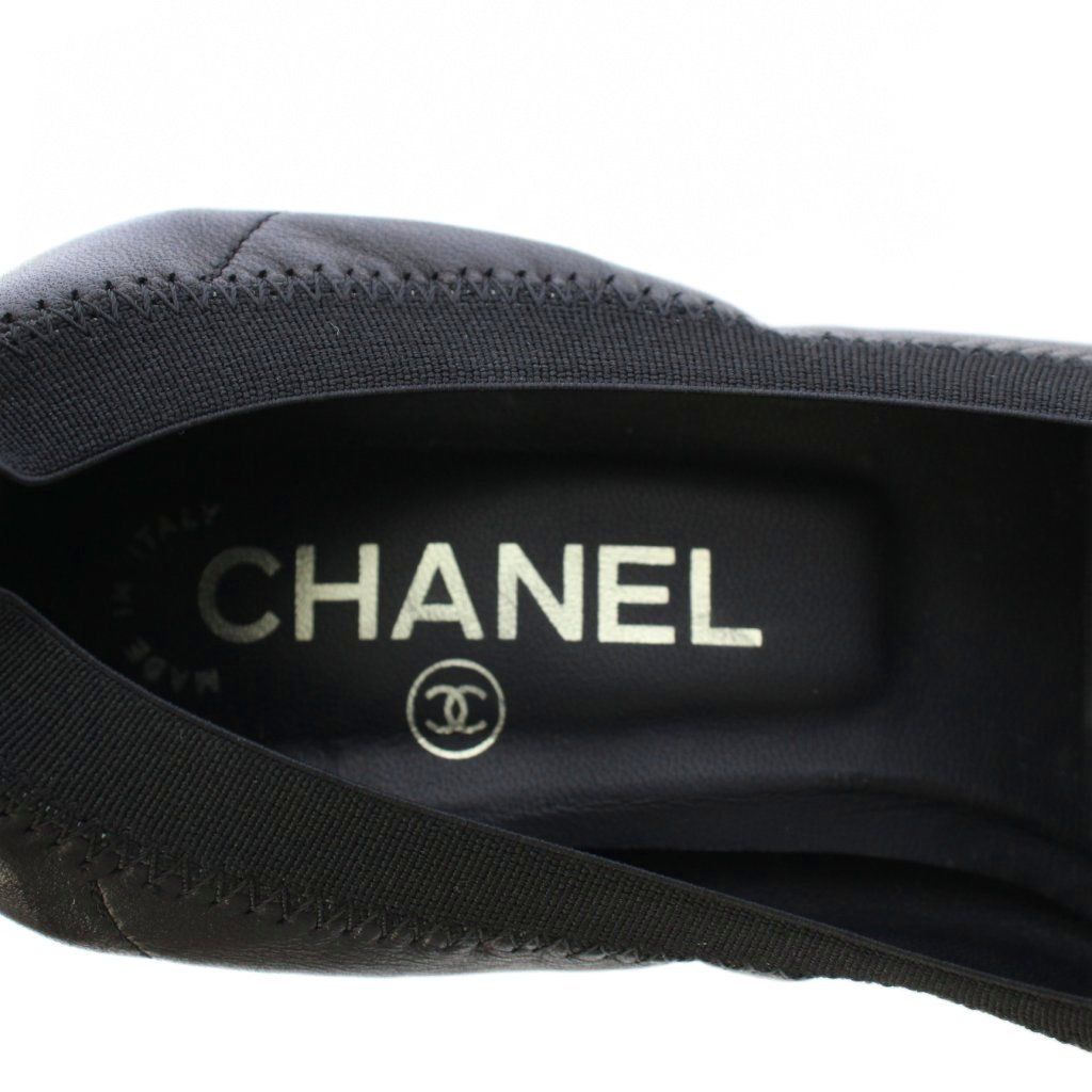 シャネル CHANEL パンプス ラウンドトゥ チャンキーヒール ココマーク