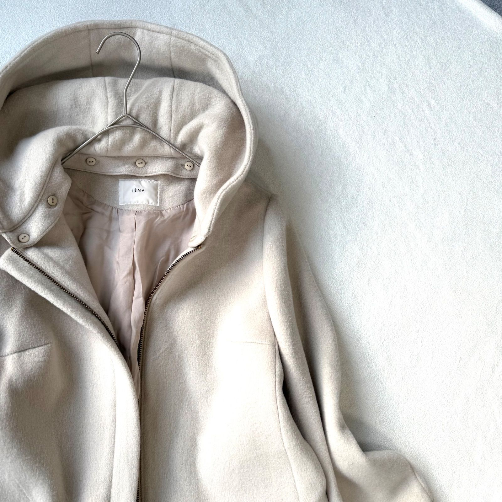 美品・40✨イエナ 二重織り シャルムフード コクーン コート ノー