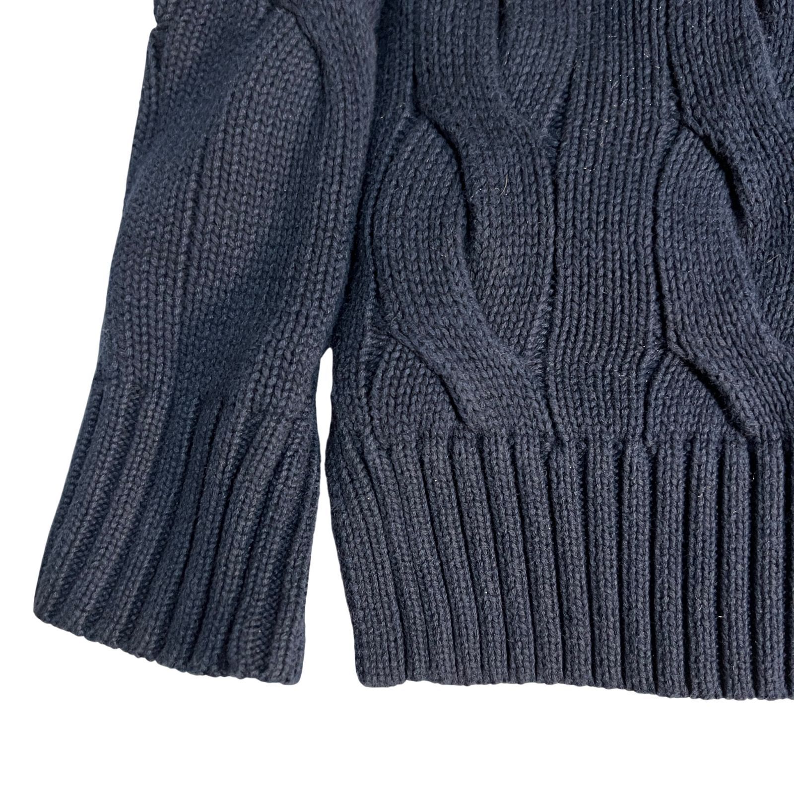 ラルフローレン　ケーブルニットセーター　ネイビー　SP ケーブルニット コットン クォータージップ セーター